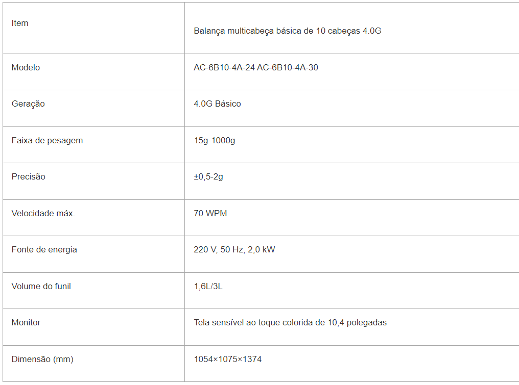 Produto - Balança básica de 10 cabeças 4.0G